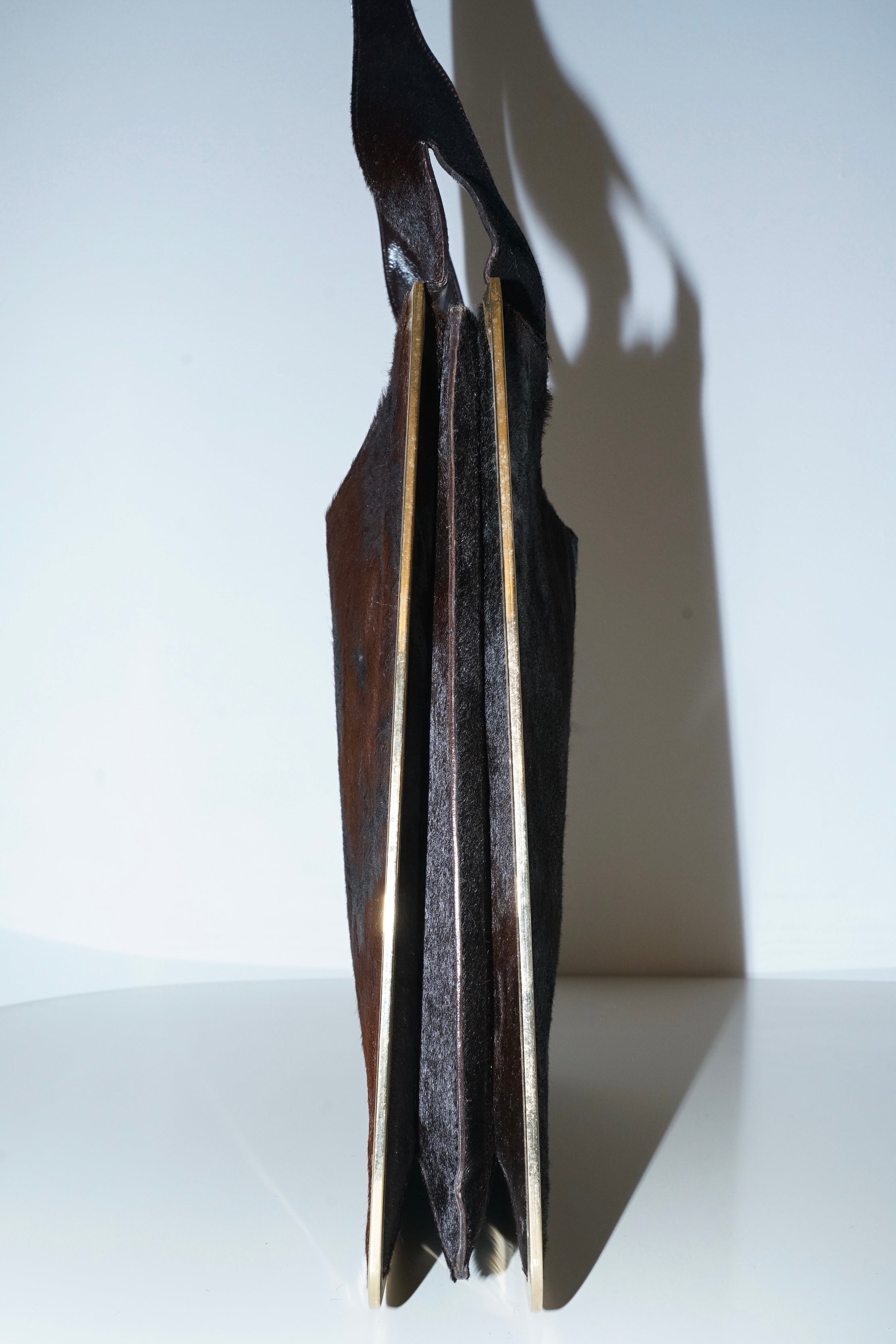 Gucci + Tom Ford FW1996 Brown Ponyhair Gold Frame Bag