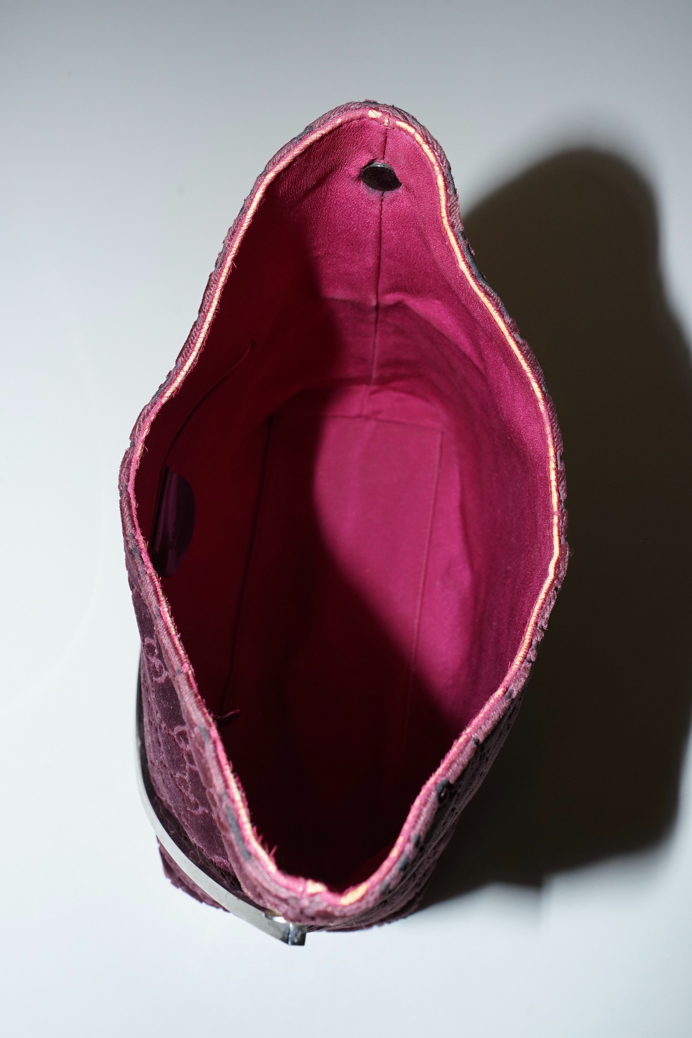 Gucci + Tom Ford FW1998 GG Monogram Burgundy Velvet Bag