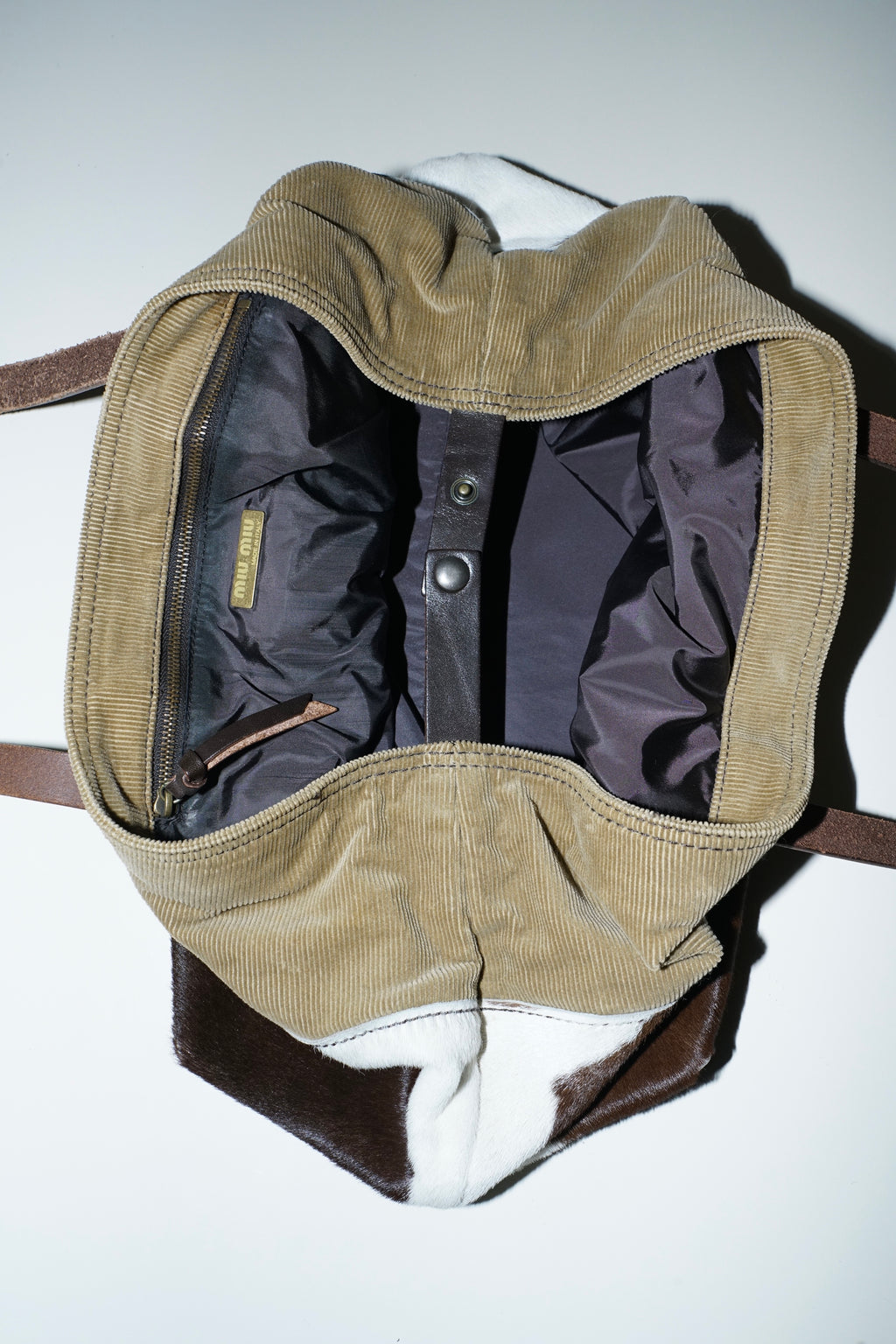 Miu Miu SS1998 Corduroy & Cowhide Tote Bag