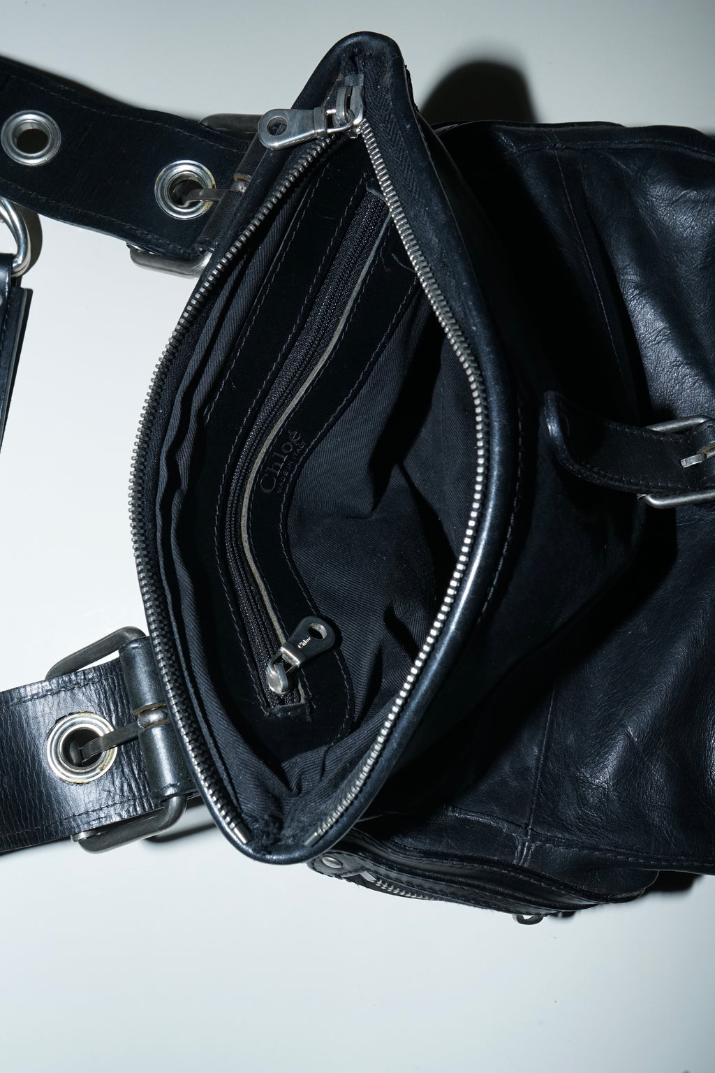 Chloé FW2003 Black Leather Chain Bag