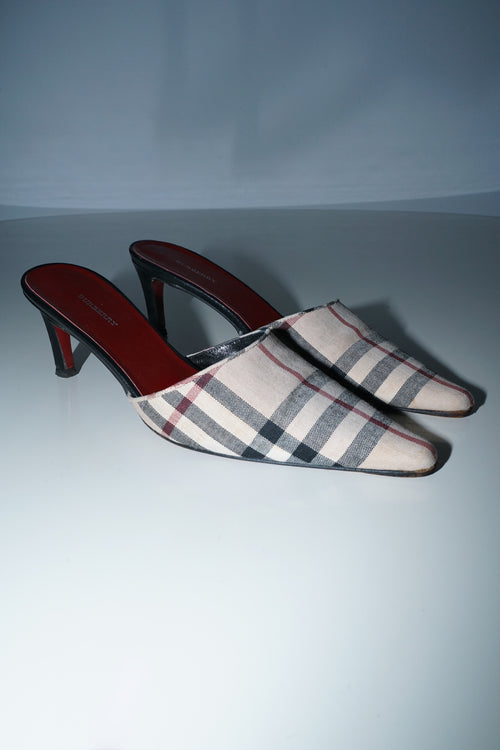 Burberry Nova Check Kitten Mules (38)