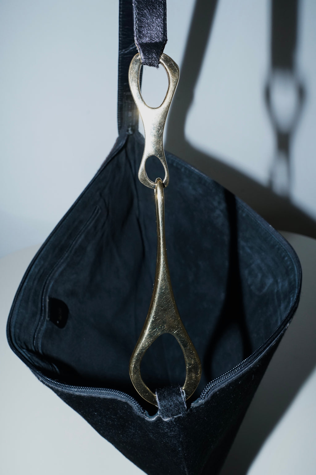 Gucci + Tom Ford FW1996 Black Ponyhair Half Moon Giant Horsebit Bag