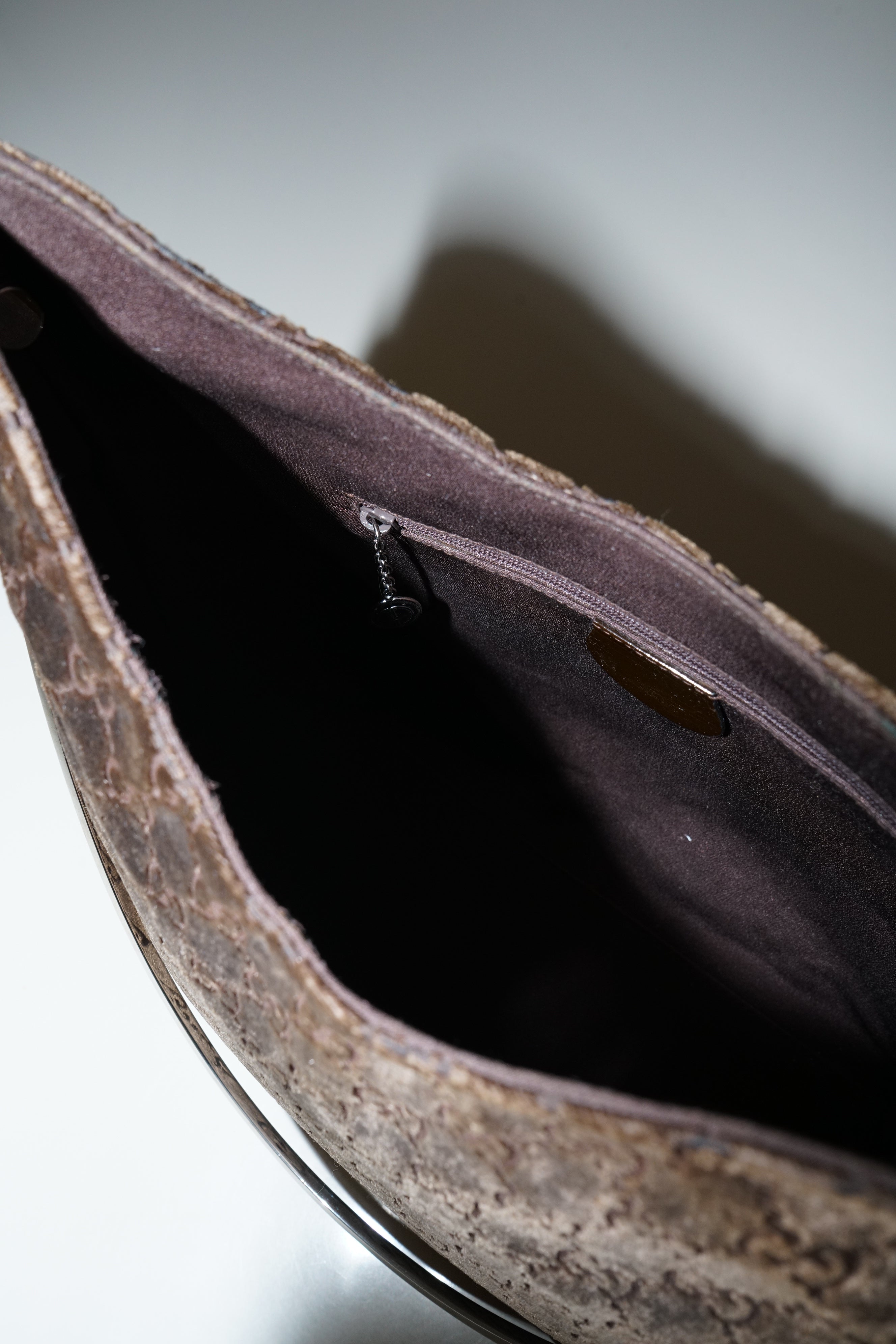 Gucci + Tom Ford FW1998 GG Monogram Brown Velvet Bag