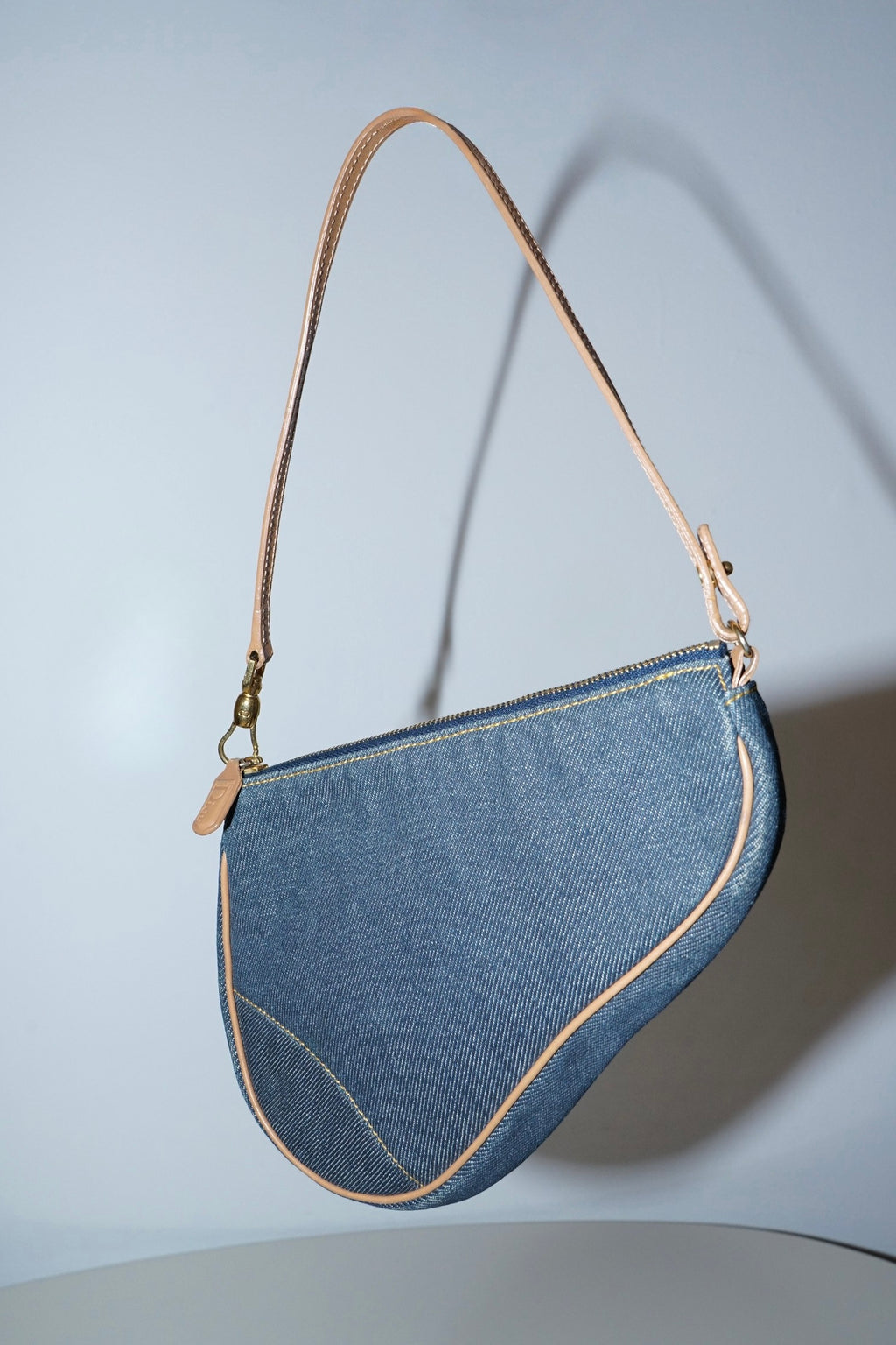 Christian Dior + Galliano 2001 Denim Mini Saddle Bag