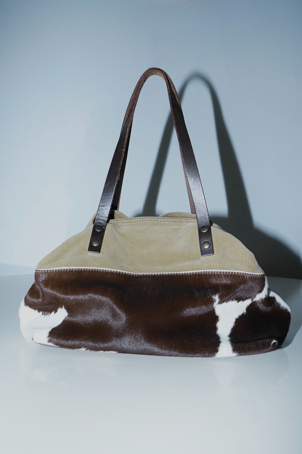Miu Miu SS1998 Corduroy & Cowhide Tote Bag