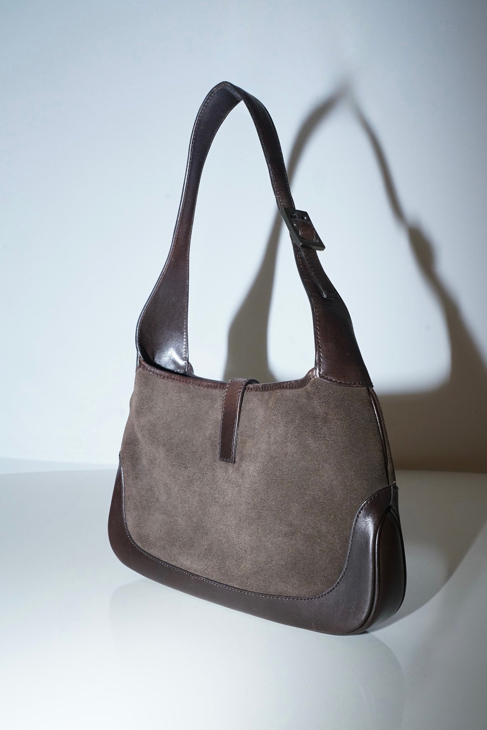 Gucci + Tom Ford Sherry Brown Suede Jackie Bag
