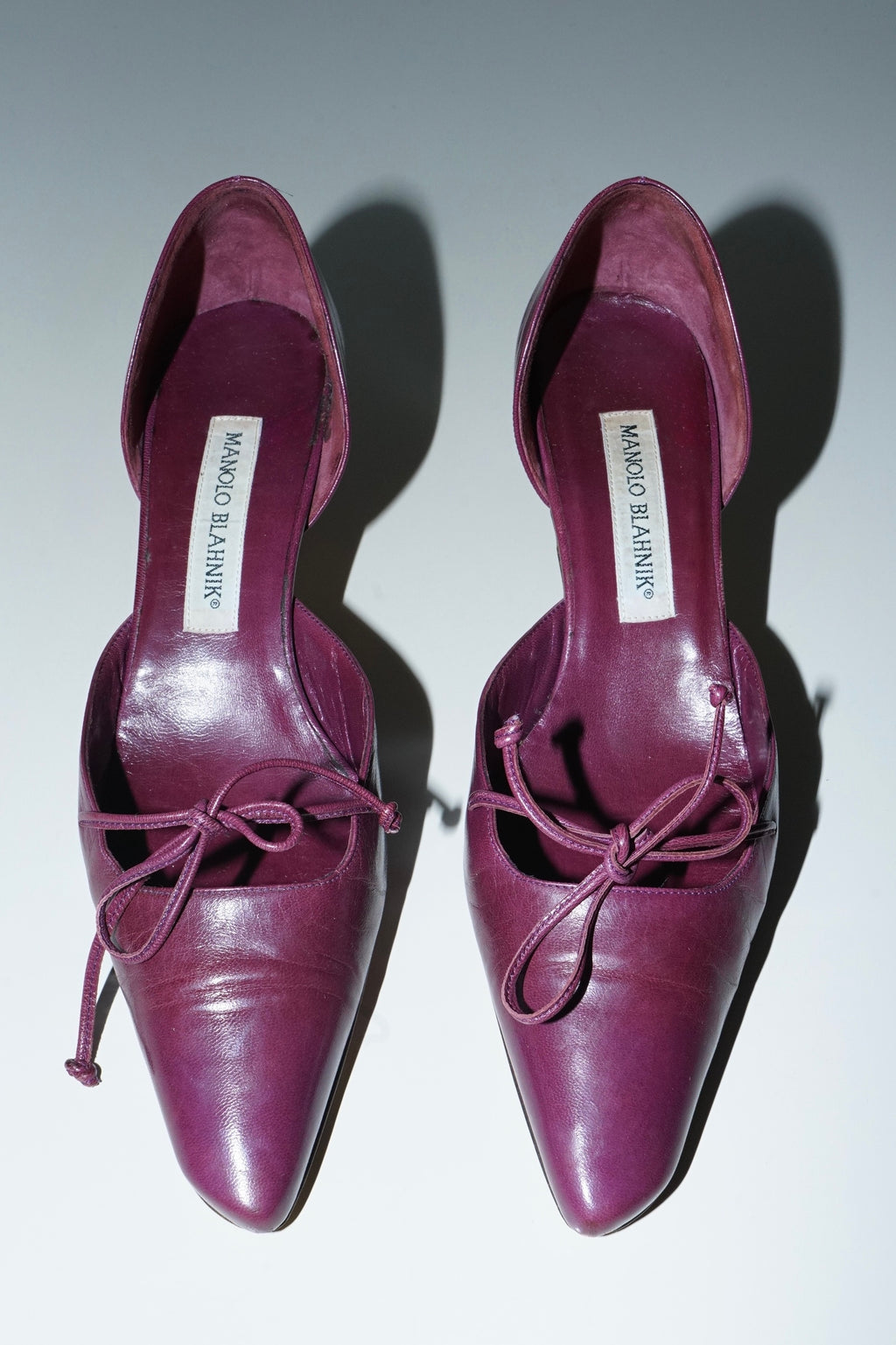 Manolo Blahnik Burgundy Leather D'Orsay Heels (37)