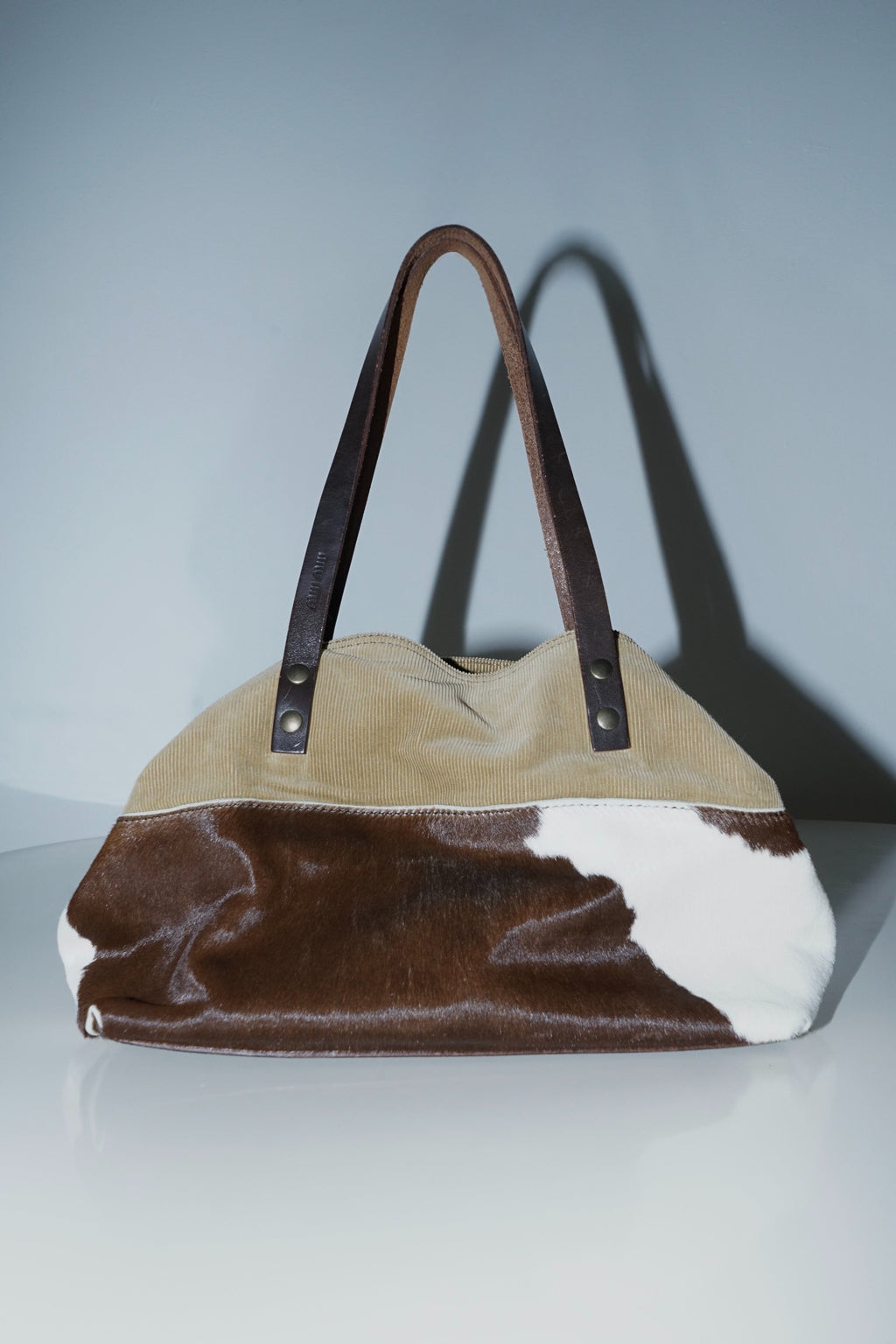 Miu Miu SS1998 Corduroy & Cowhide Tote Bag