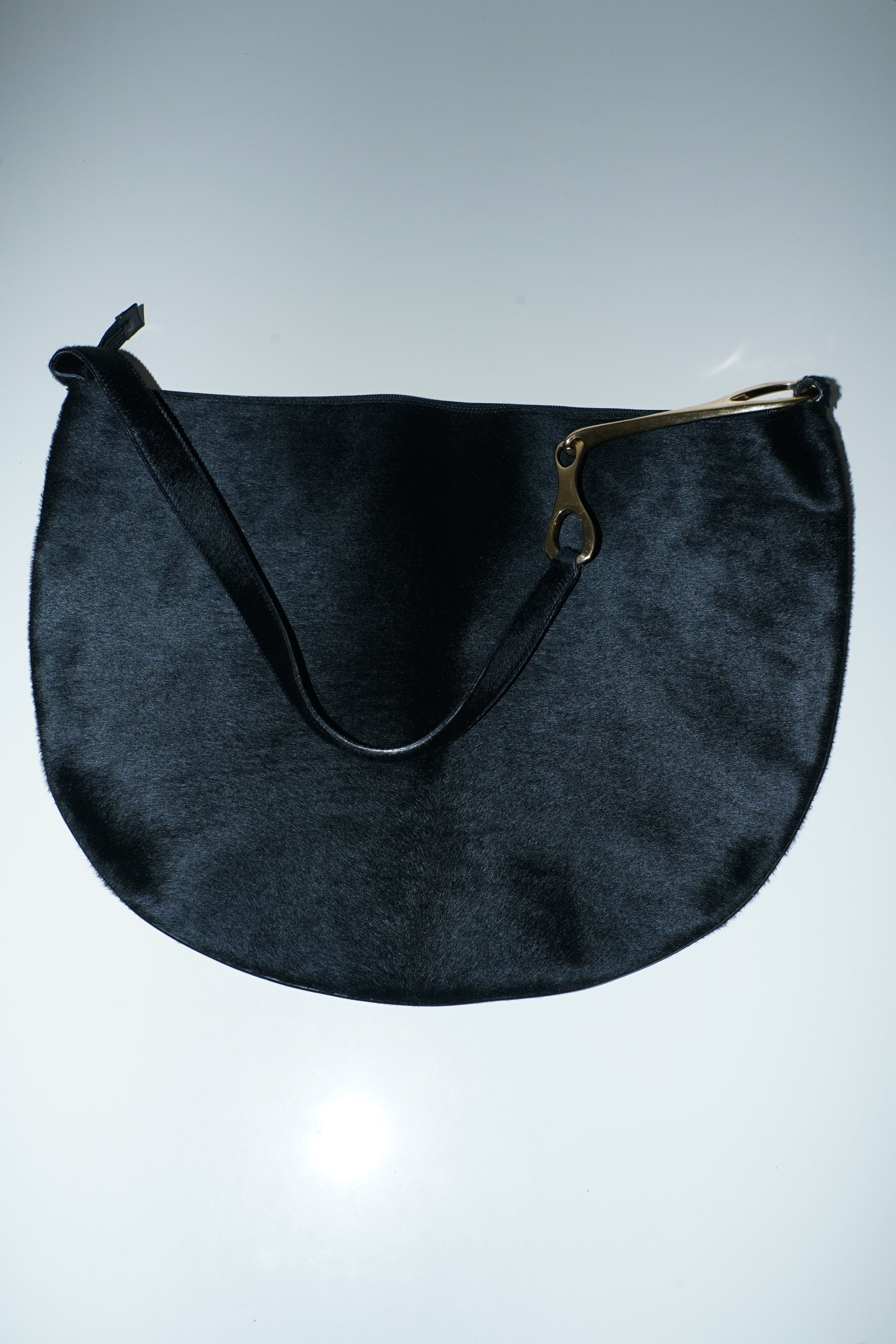 Gucci + Tom Ford FW1996 Black Ponyhair Giant Horsebit Bag