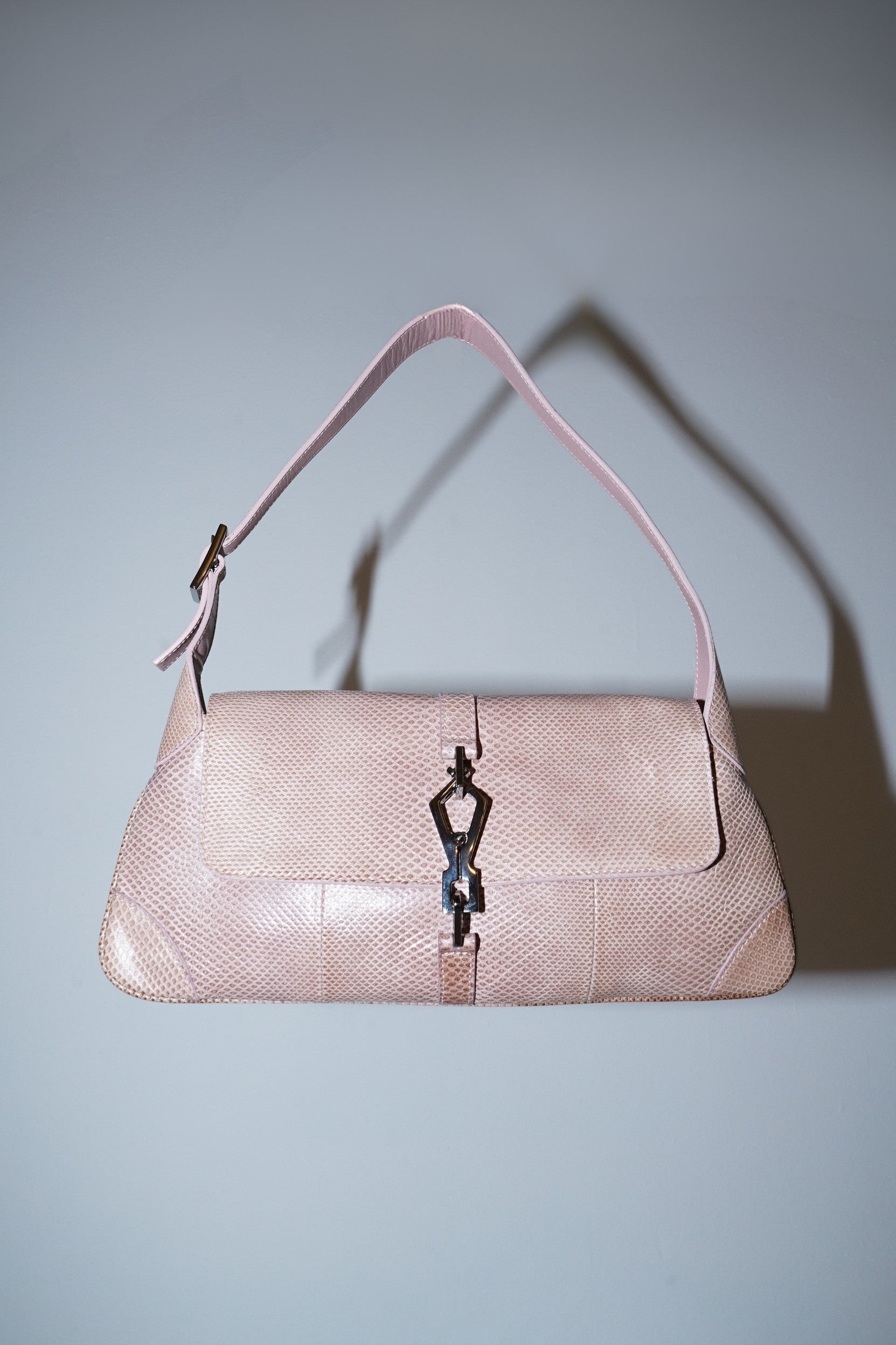 Gucci + Tom Ford Exotic Pink Snakeskin Mini Jackie Bag