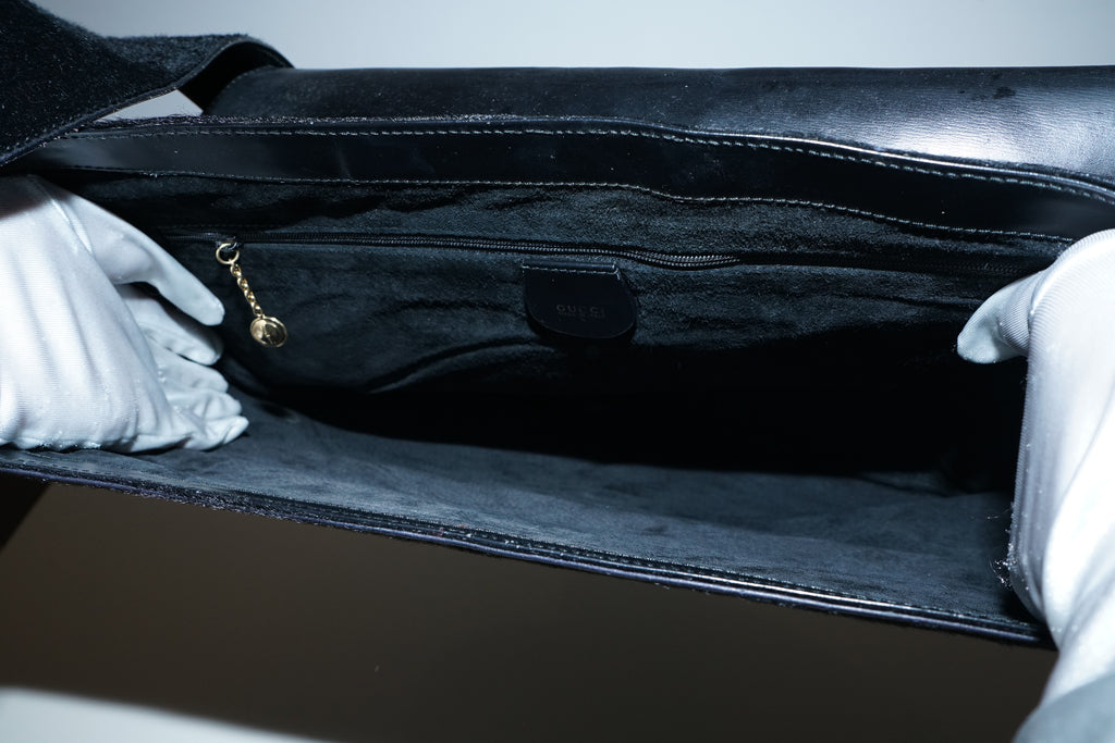 Gucci + Tom Ford FW1996 Black Ponyhair Giant Horsebit Bag