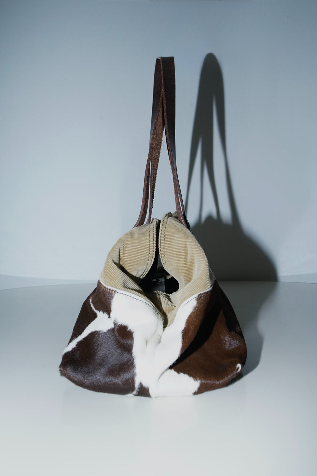 Miu Miu SS1998 Corduroy & Cowhide Tote Bag