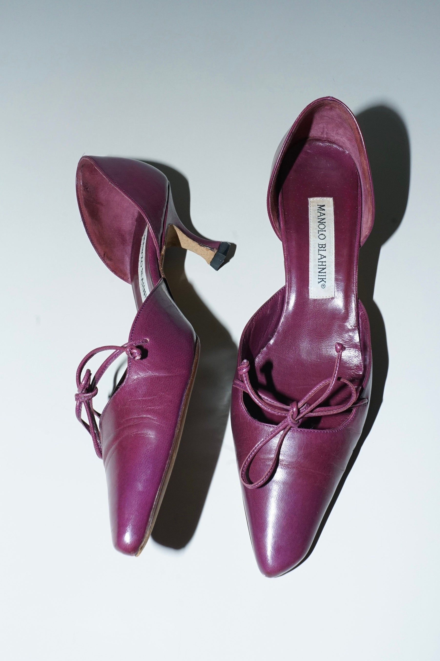 Manolo Blahnik Burgundy Leather D'Orsay Heels (37)