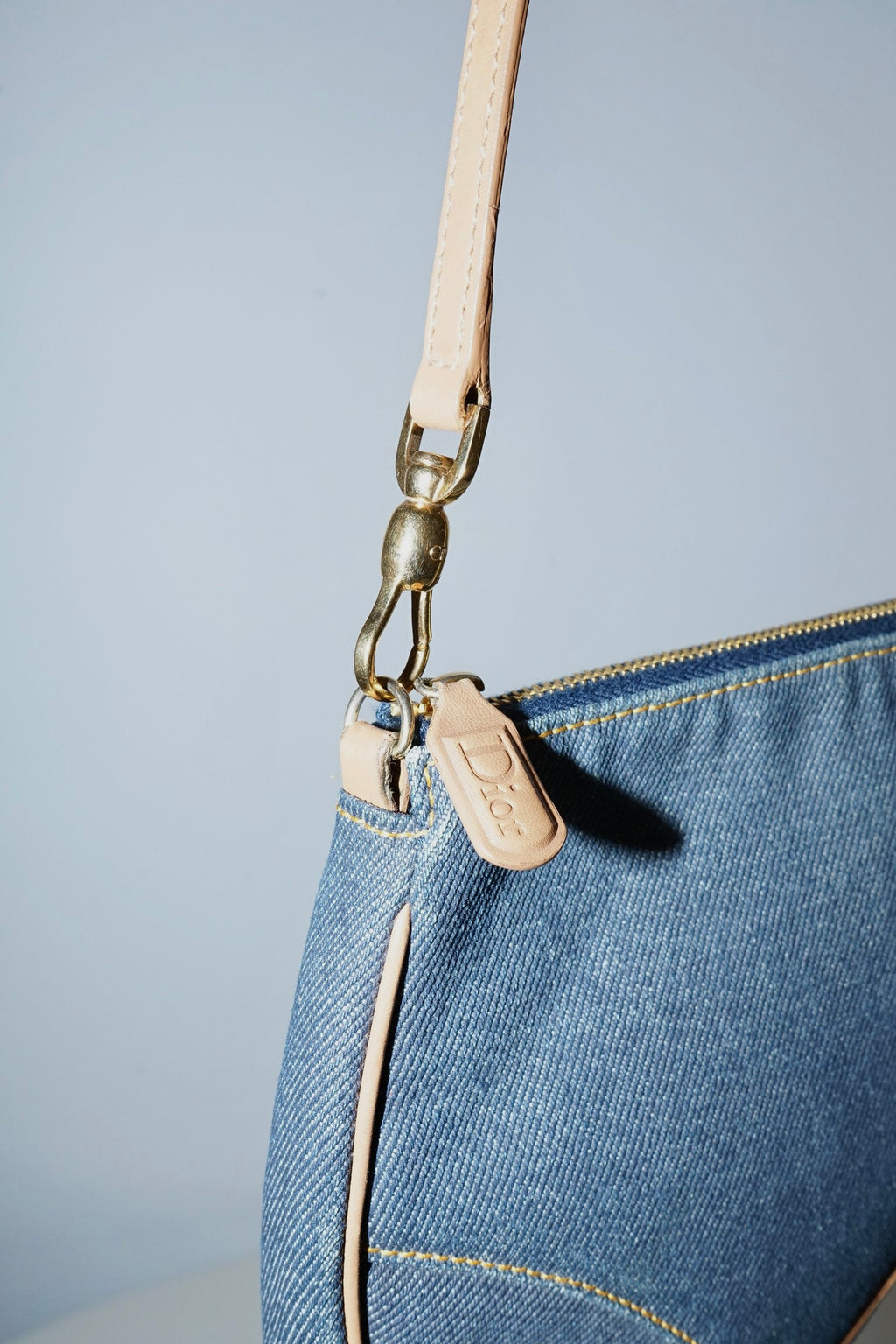 Christian Dior + Galliano 2001 Denim Mini Saddle Bag