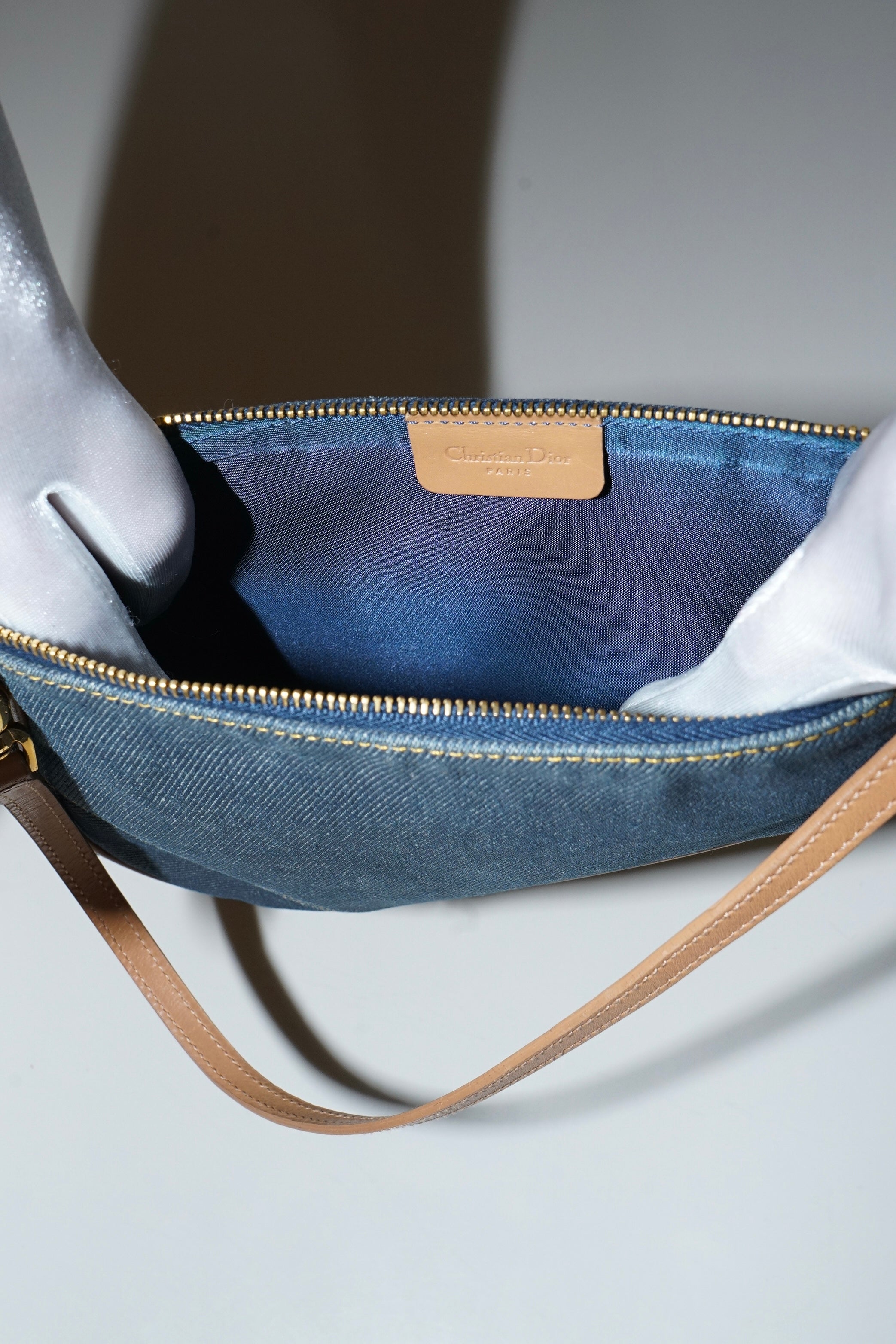 Christian Dior + Galliano 2001 Denim Mini Saddle Bag