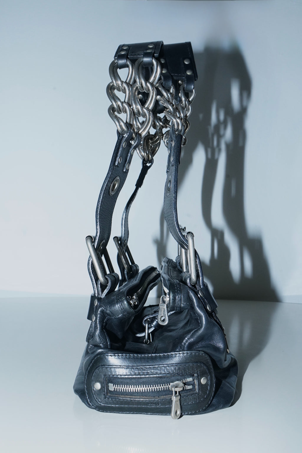 Chloé FW2003 Black Leather Chain Bag