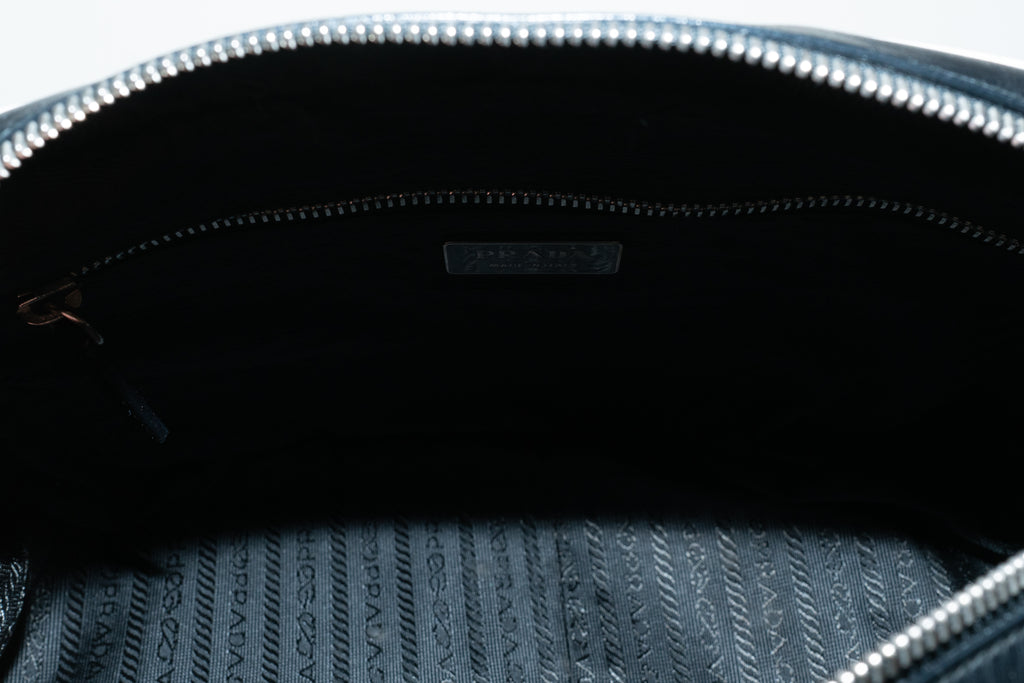 Prada SS2000 Black Leather Bowling Bag