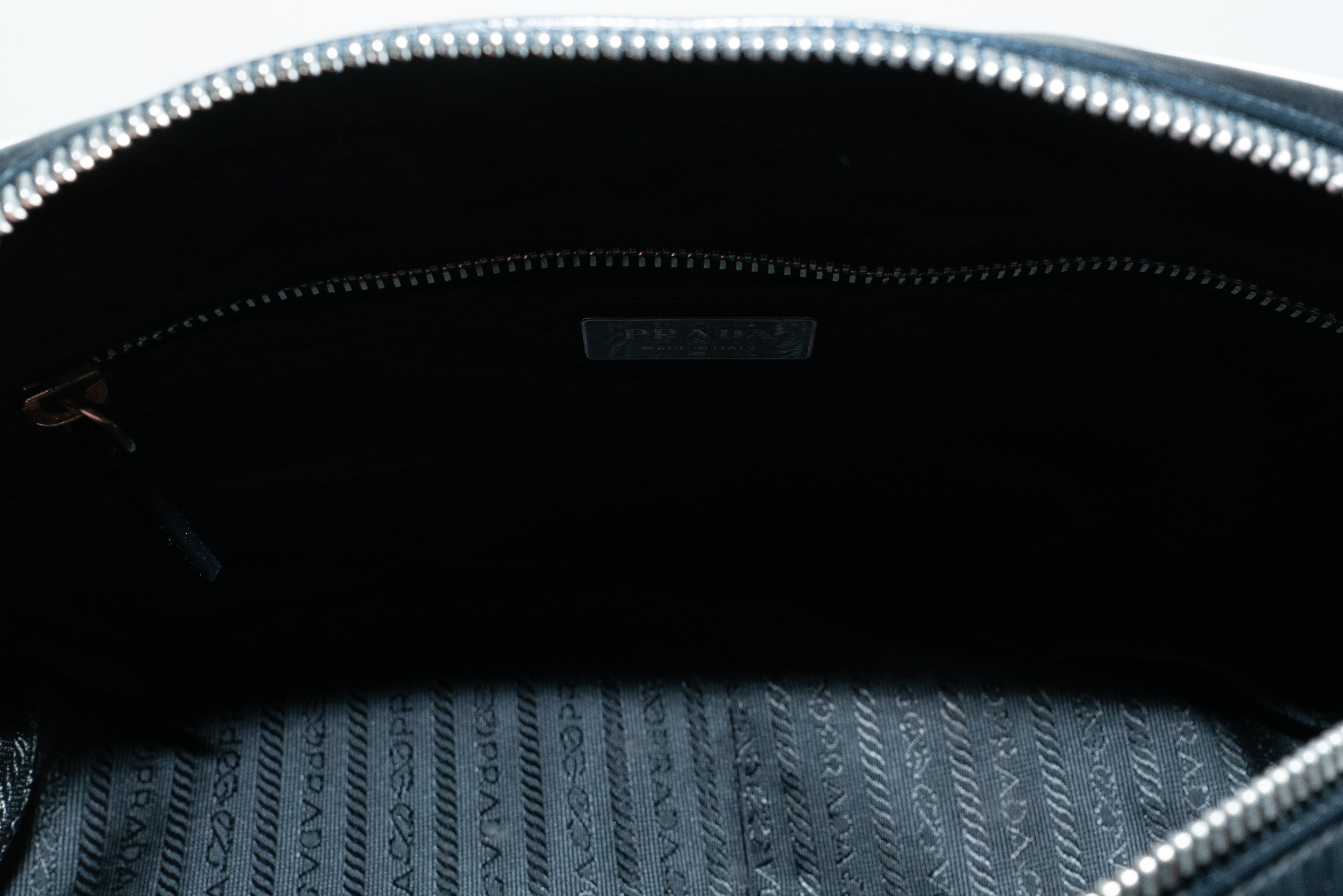 Prada SS2000 Black Leather Bowling Bag