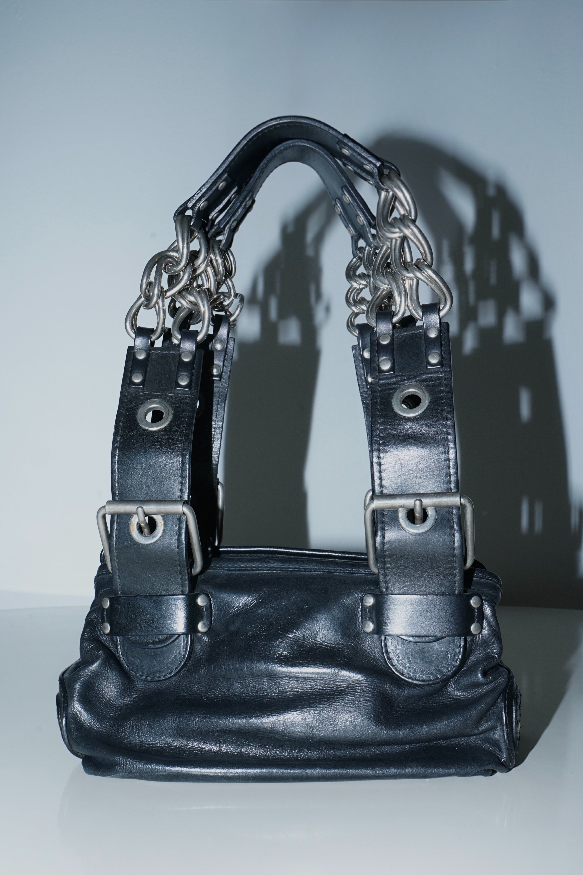 Chloé FW2003 Black Leather Chain Bag