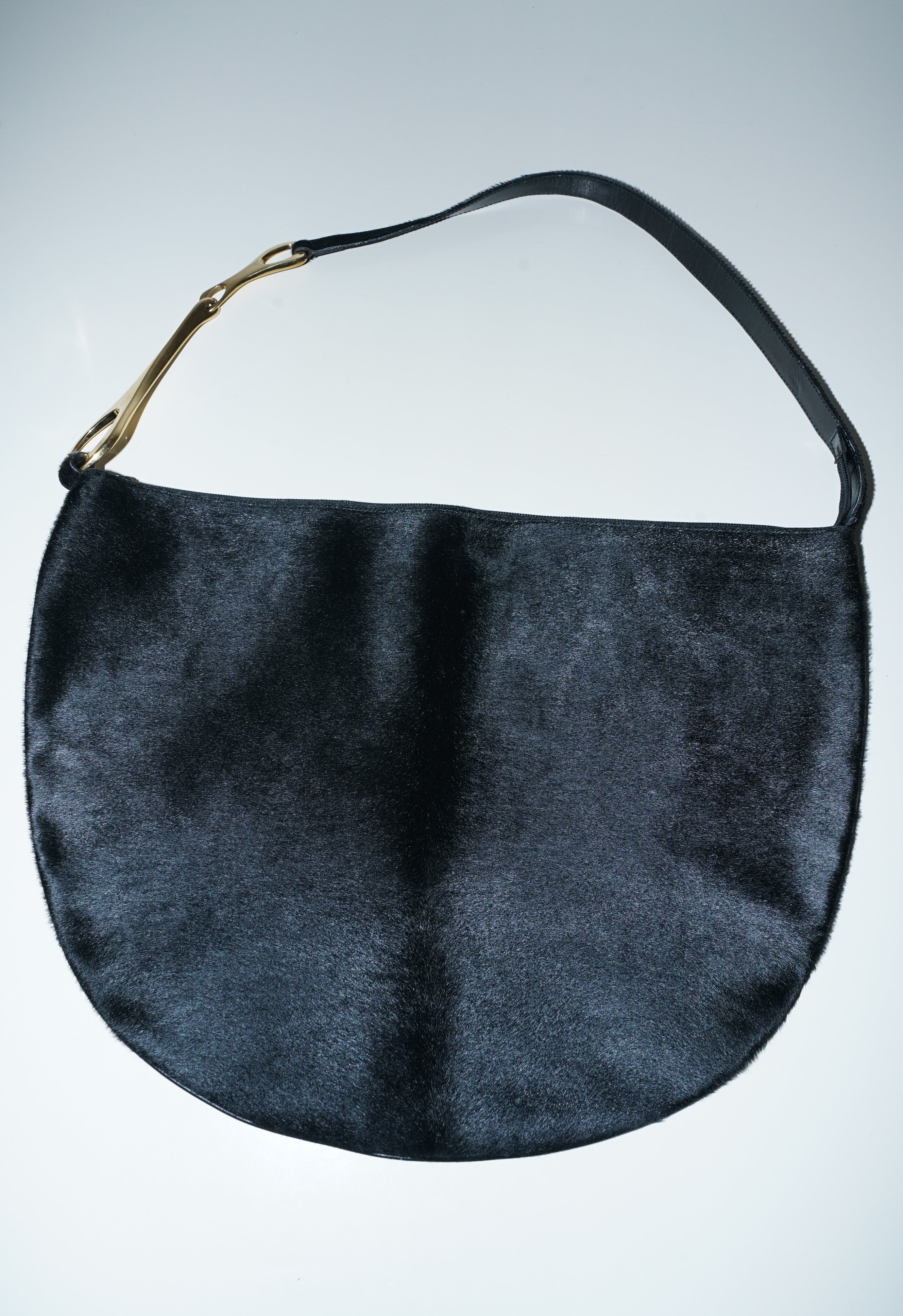 Gucci + Tom Ford FW1996 Black Ponyhair Giant Horsebit Bag