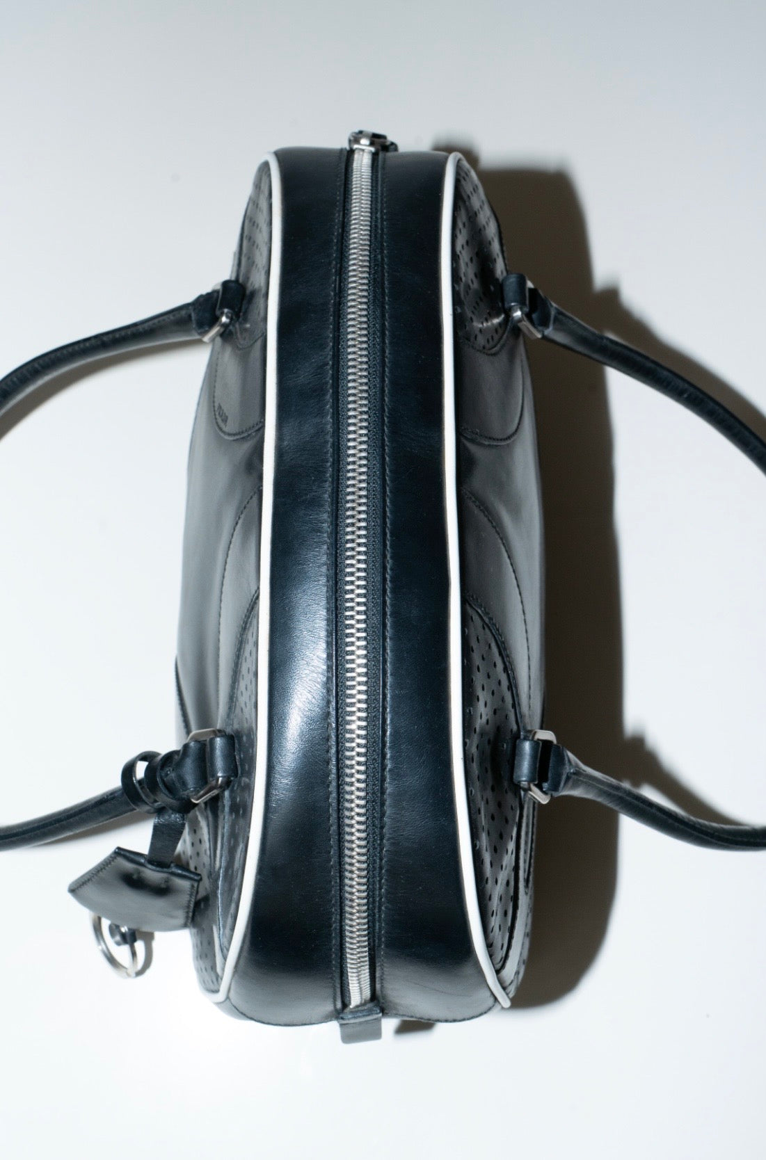 Prada SS2000 Black Leather Bowling Bag