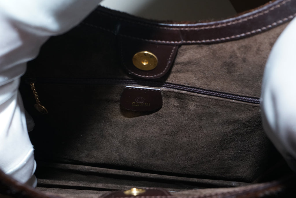 Gucci + Tom Ford FW1996 Brown Ponyhair Gold Frame Bag