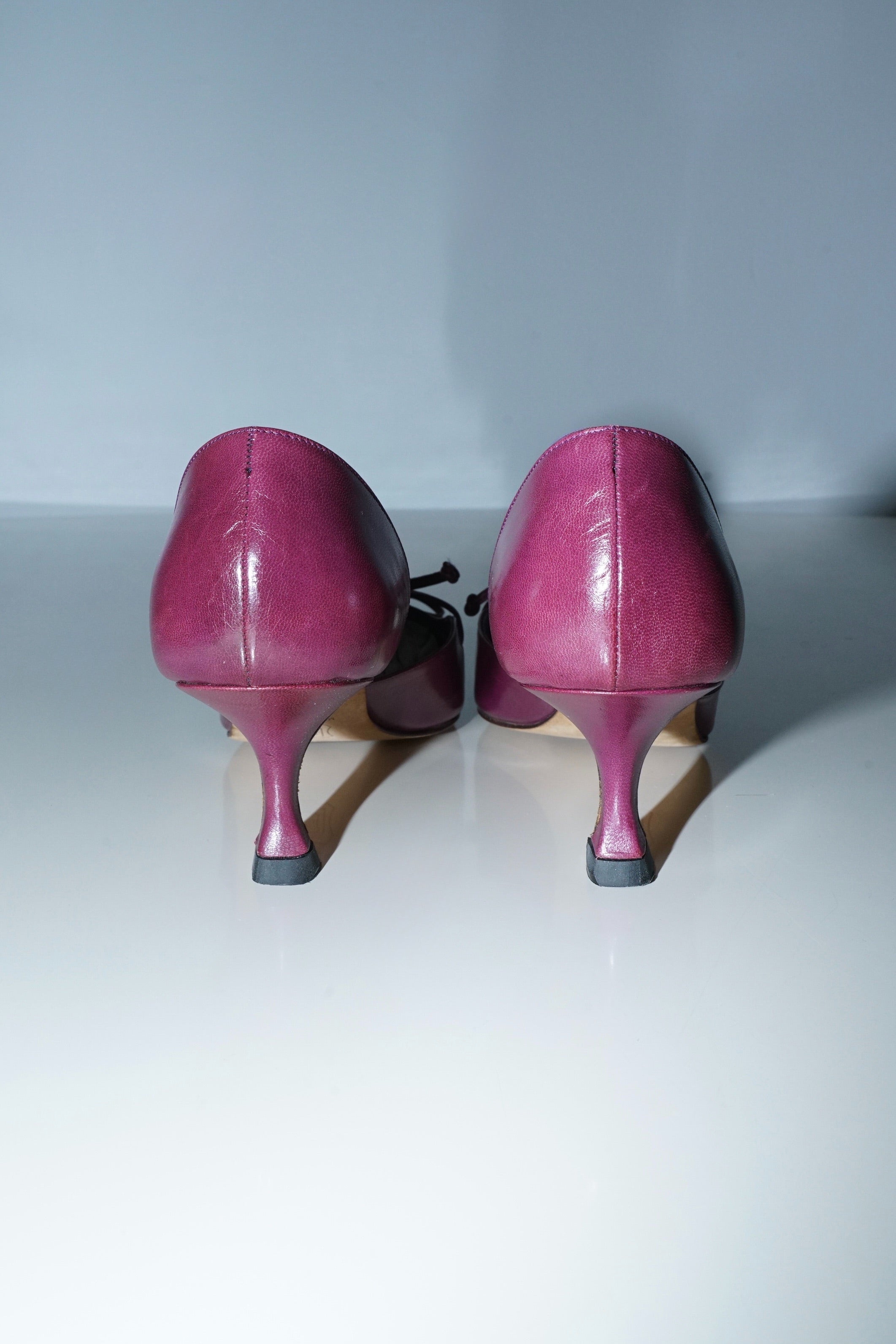 Manolo Blahnik Burgundy Leather D'Orsay Heels (37)