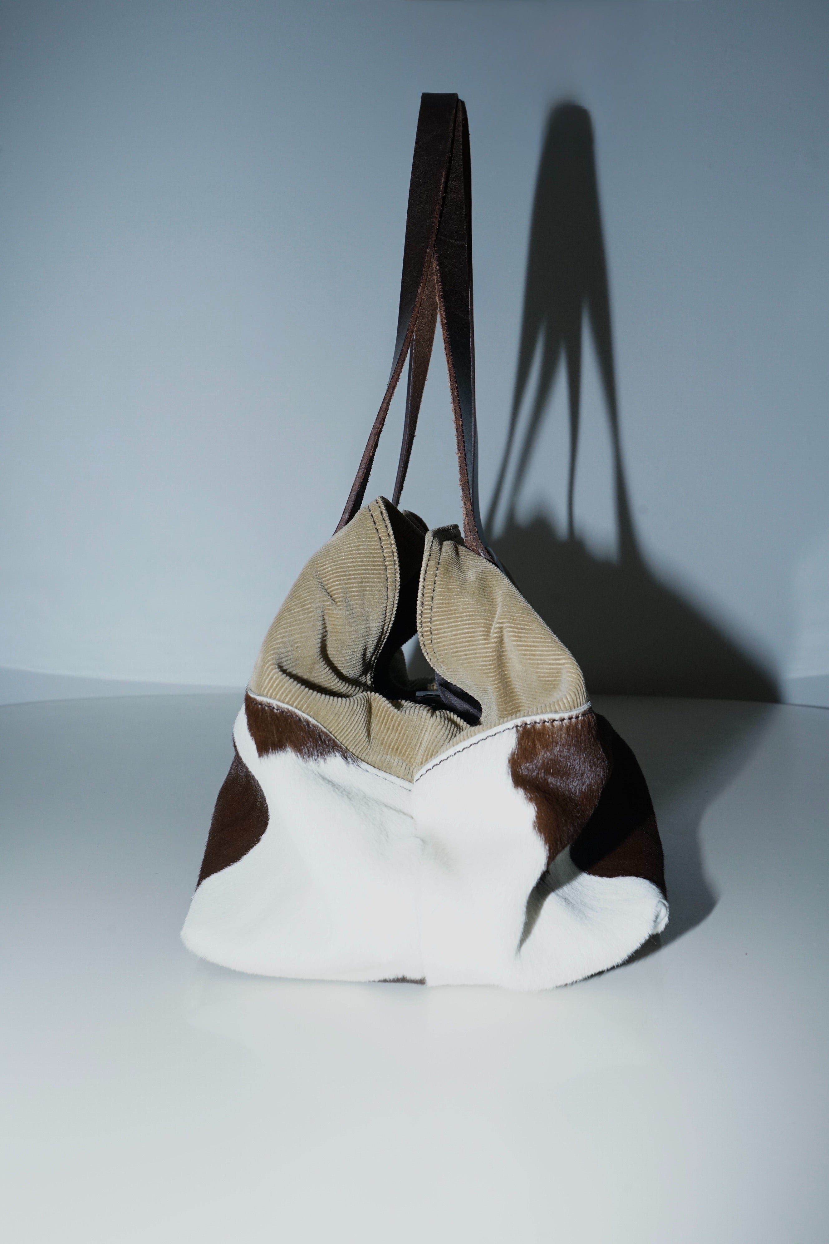 Miu Miu SS98 Corduroy & Cowhide Tote Bag