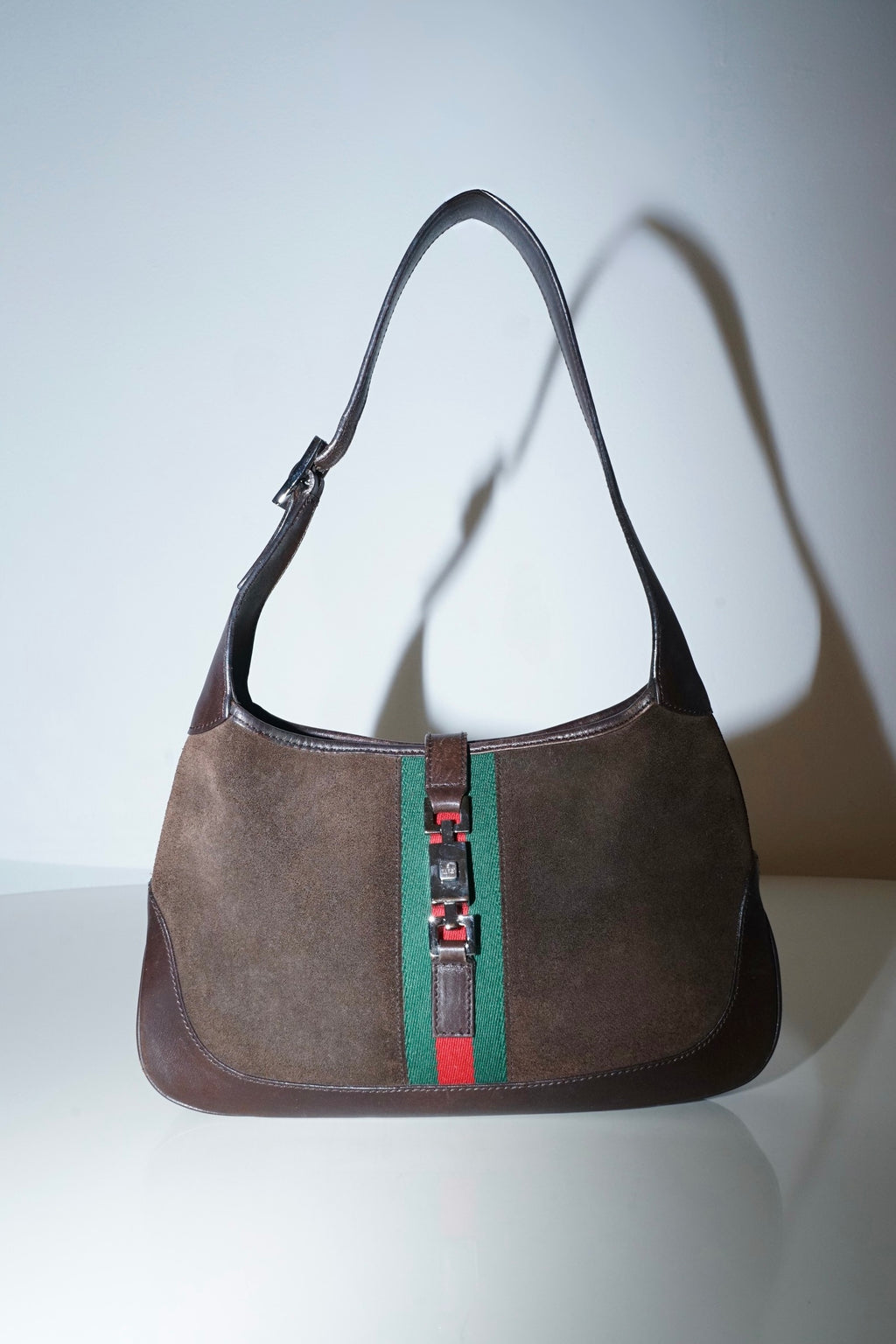 Gucci + Tom Ford Sherry Brown Suede Jackie Bag