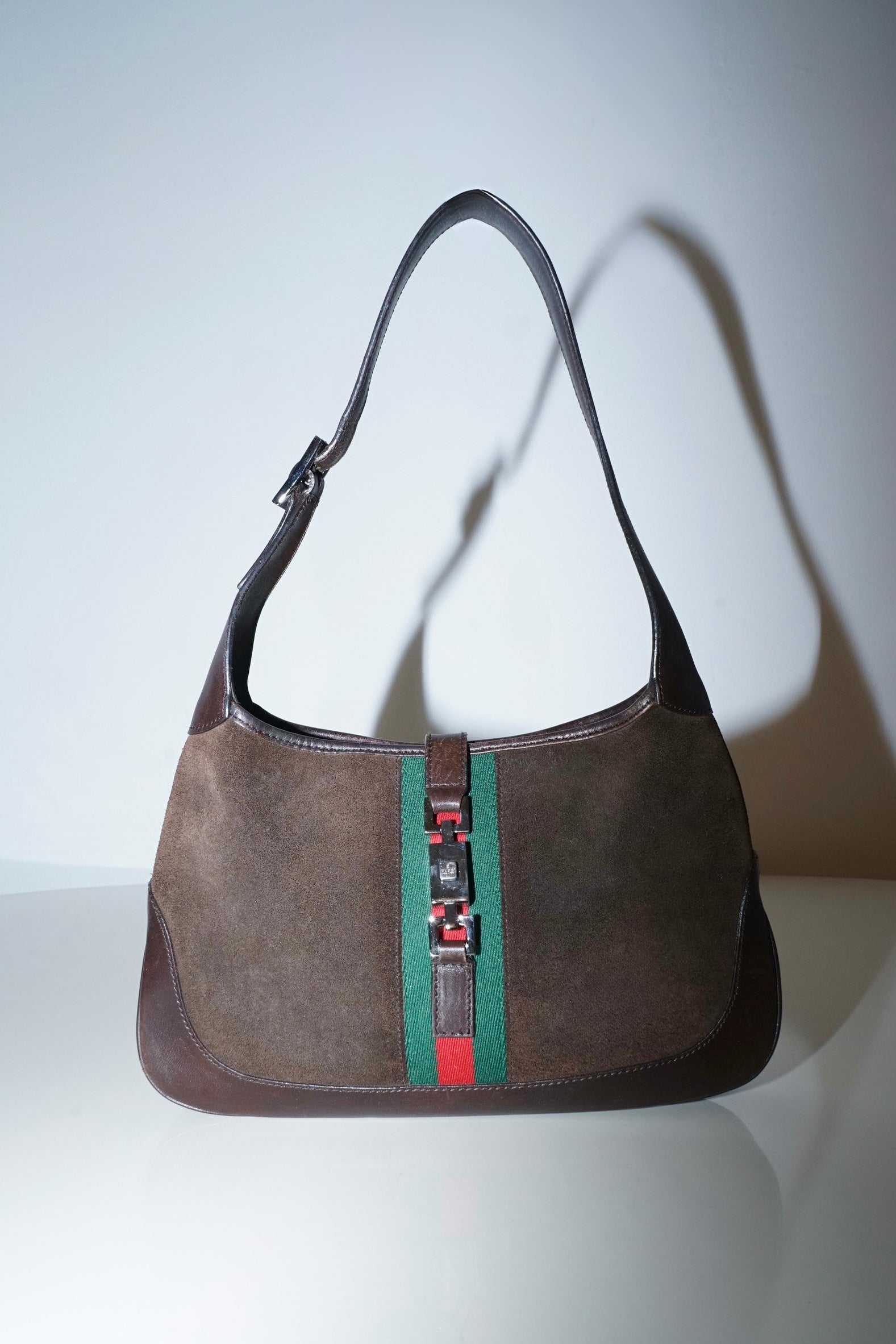 Gucci + Tom Ford Sherry Brown Suede Jackie Bag