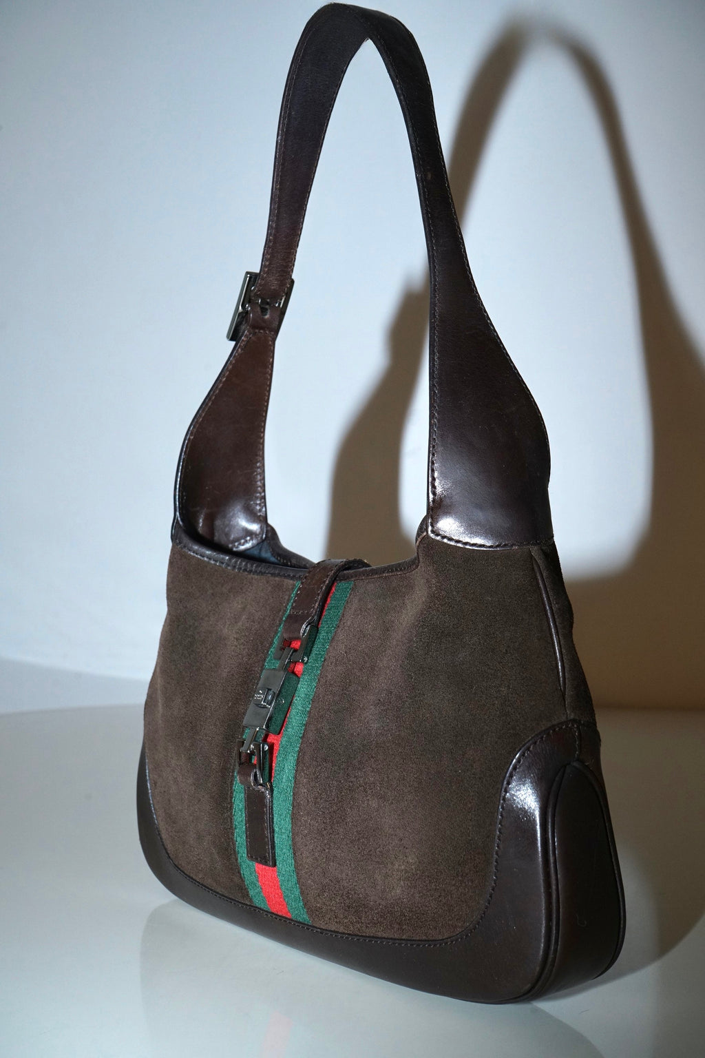 Gucci + Tom Ford Sherry Brown Suede Jackie Bag